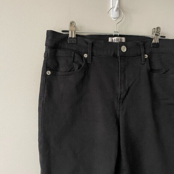 Agolde Filter Free High Rise Denim Dark Wash Casual Skinny Leg Jeans Black 28 - Picture 5 of 10